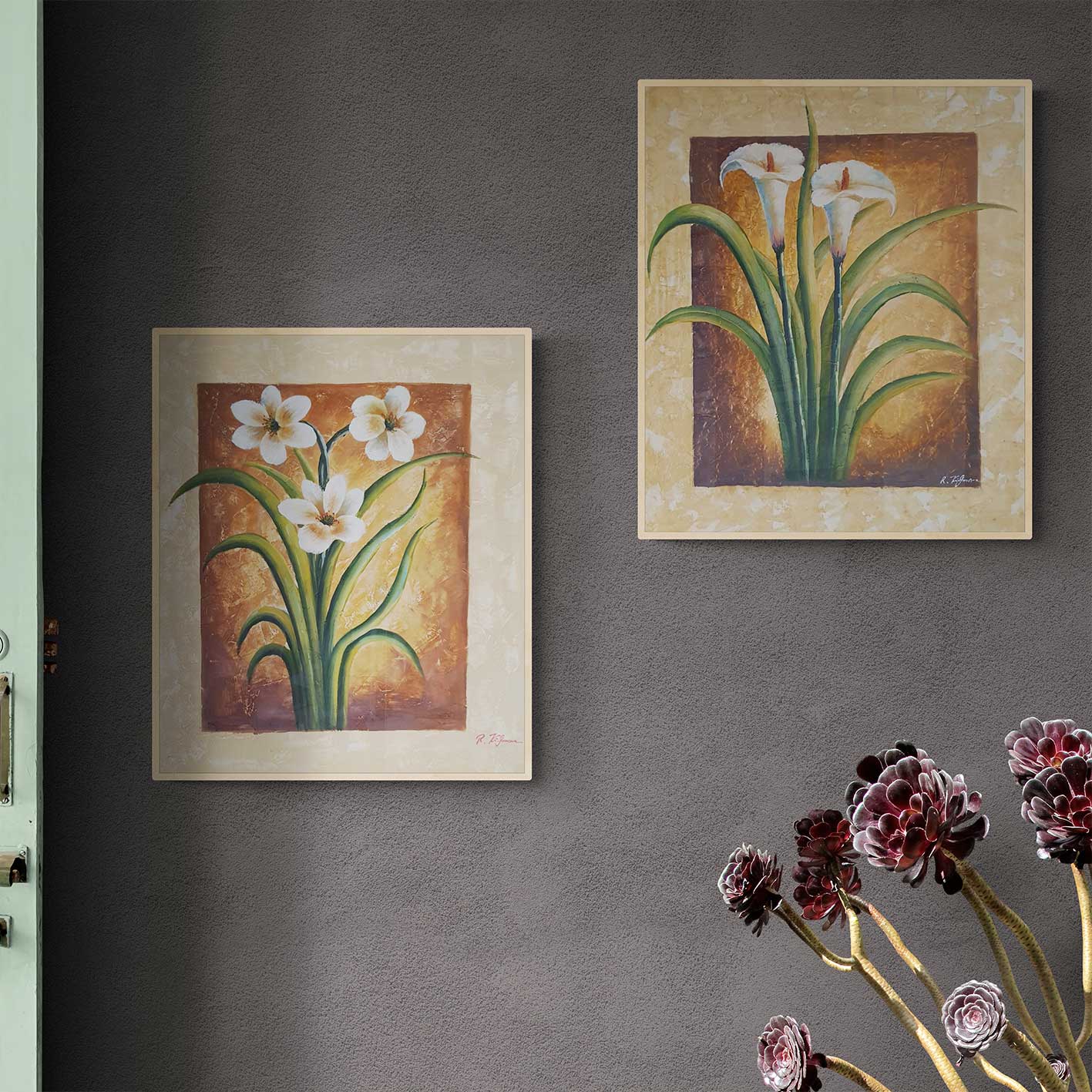 Cuadro Diptico Flor Cala 50x60 cm [2 piezas]