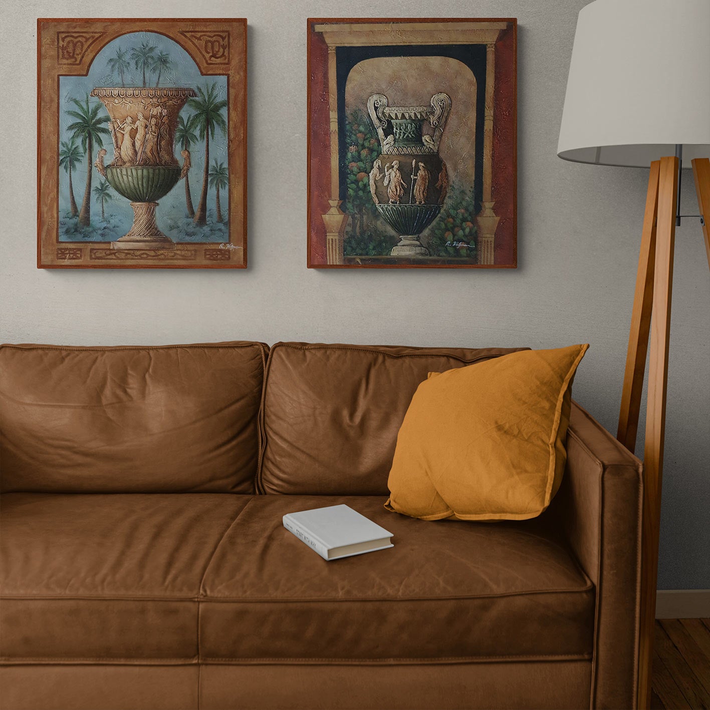 Cuadro Diptico Jarron Relieve I  50X60 cm [2 piezas]