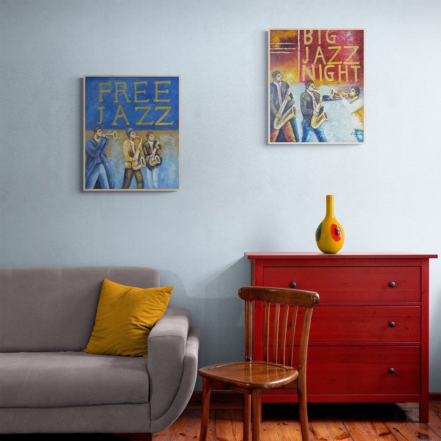 Cuadro Diptico Jazz Musical 50X60 cm [2 piezas]
