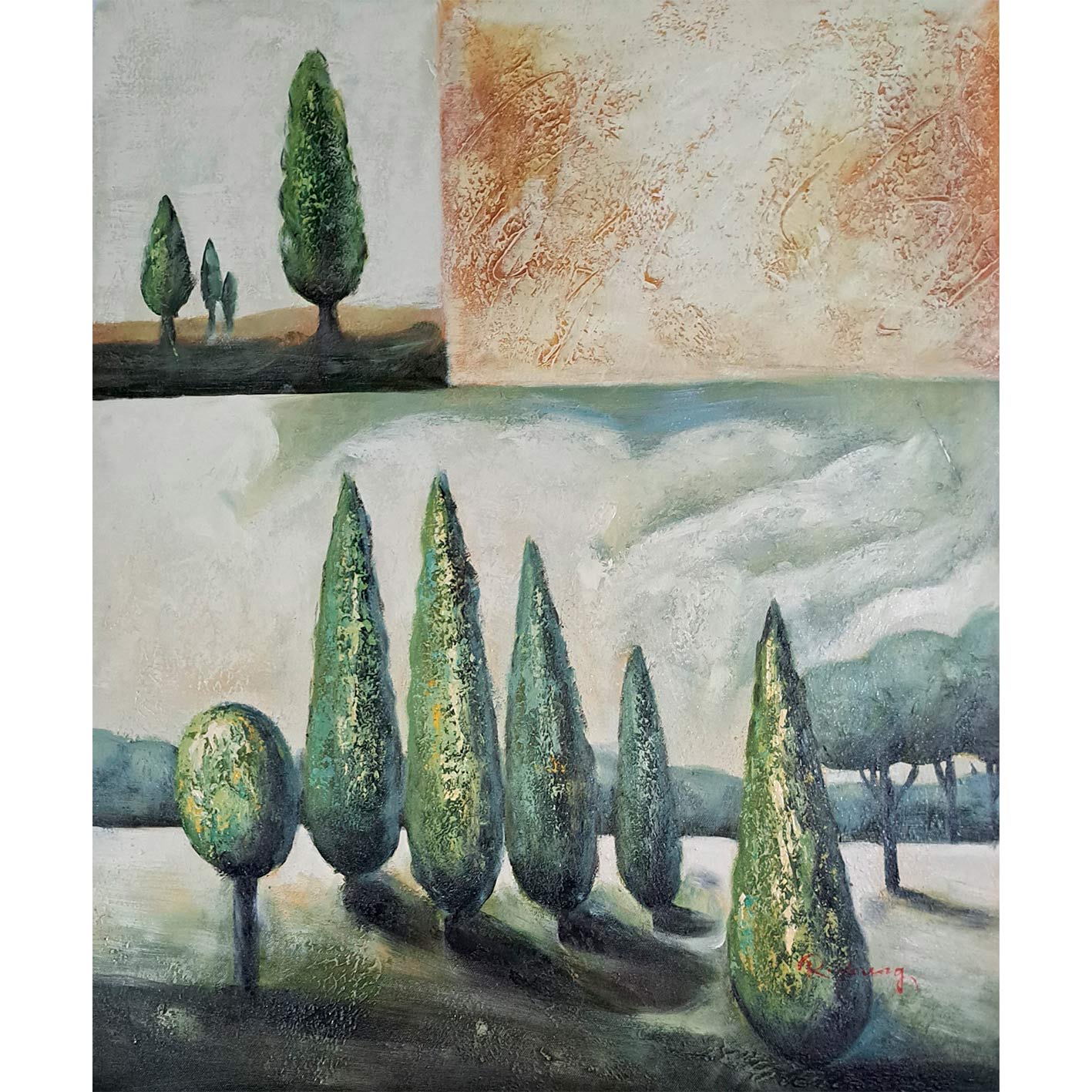 Cuadro Diptico Paisaje Rumbo  50X60 cm [2 piezas]