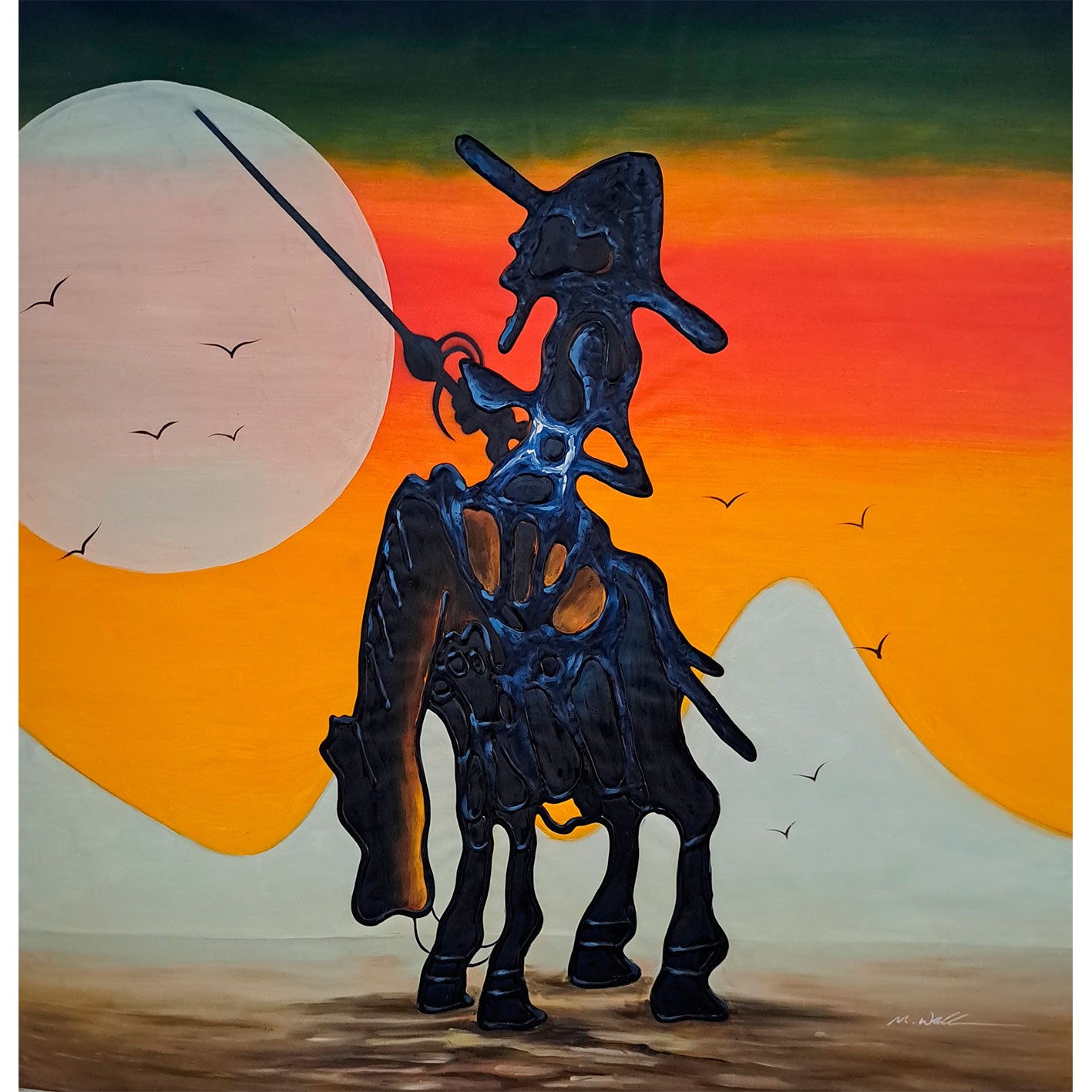 Cuadro Don Quijote  80x80 cm