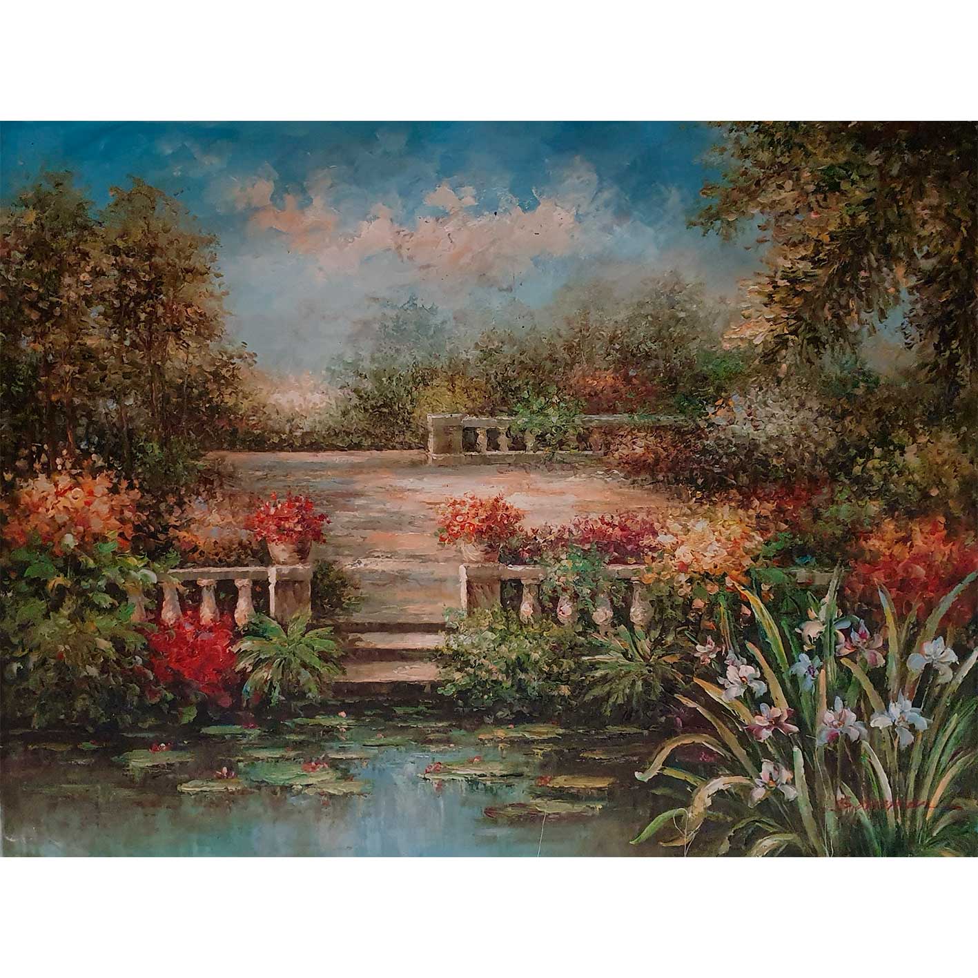 Cuadro Estanque Nenufares 120x90 cm