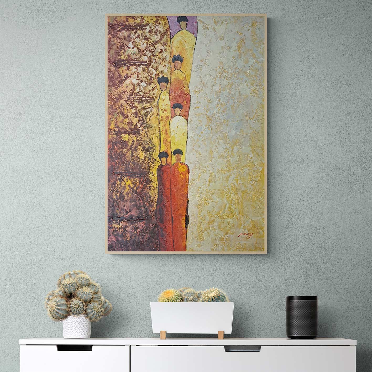 Cuadro Figuras Marcha  90x60 cm