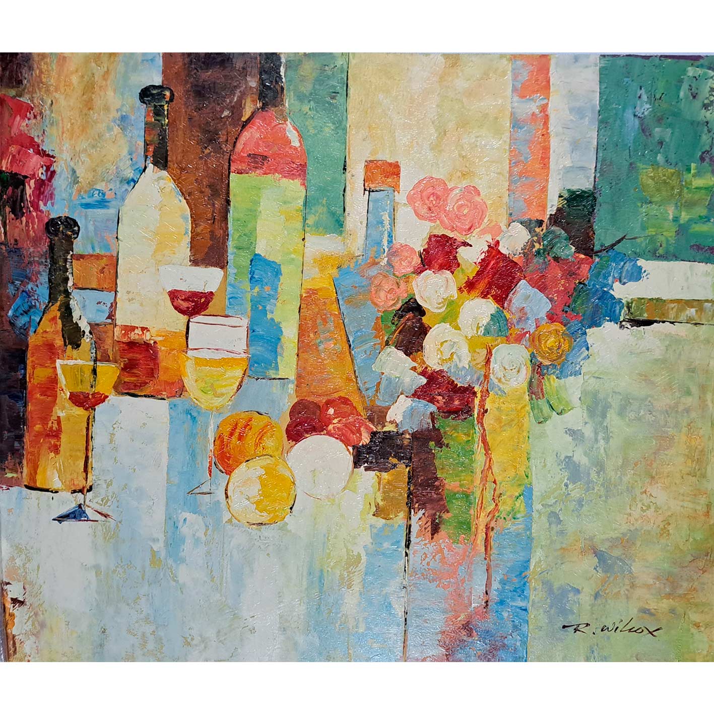 Cuadro Flor Vino 60x50 cm
