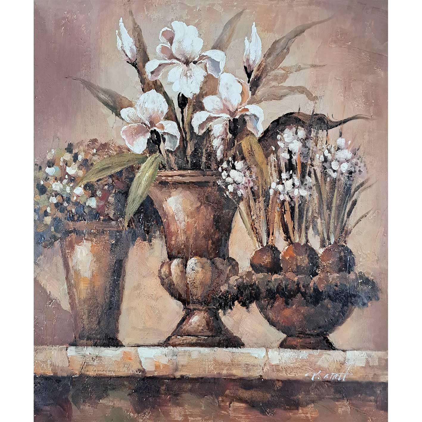 Cuadro Flores Blancas 50x60 cm