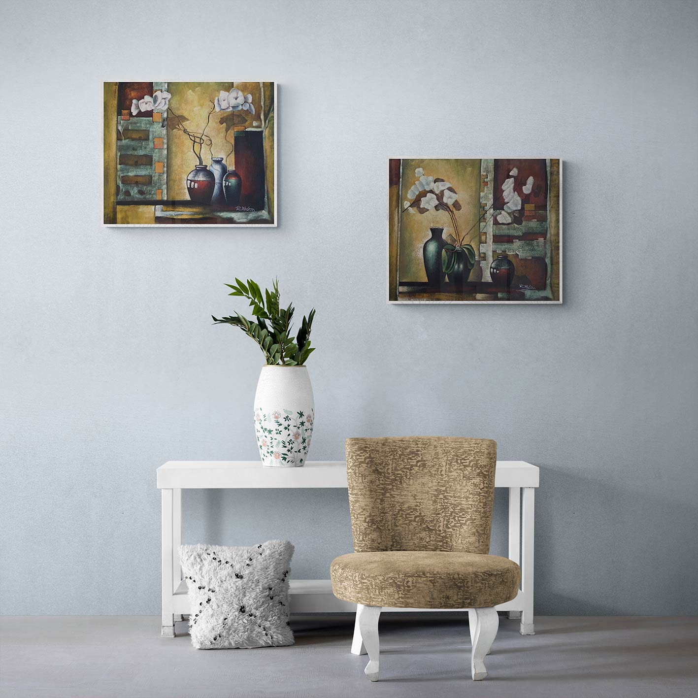 Cuadro Flores Diversas  60x50 cm [2 piezas]