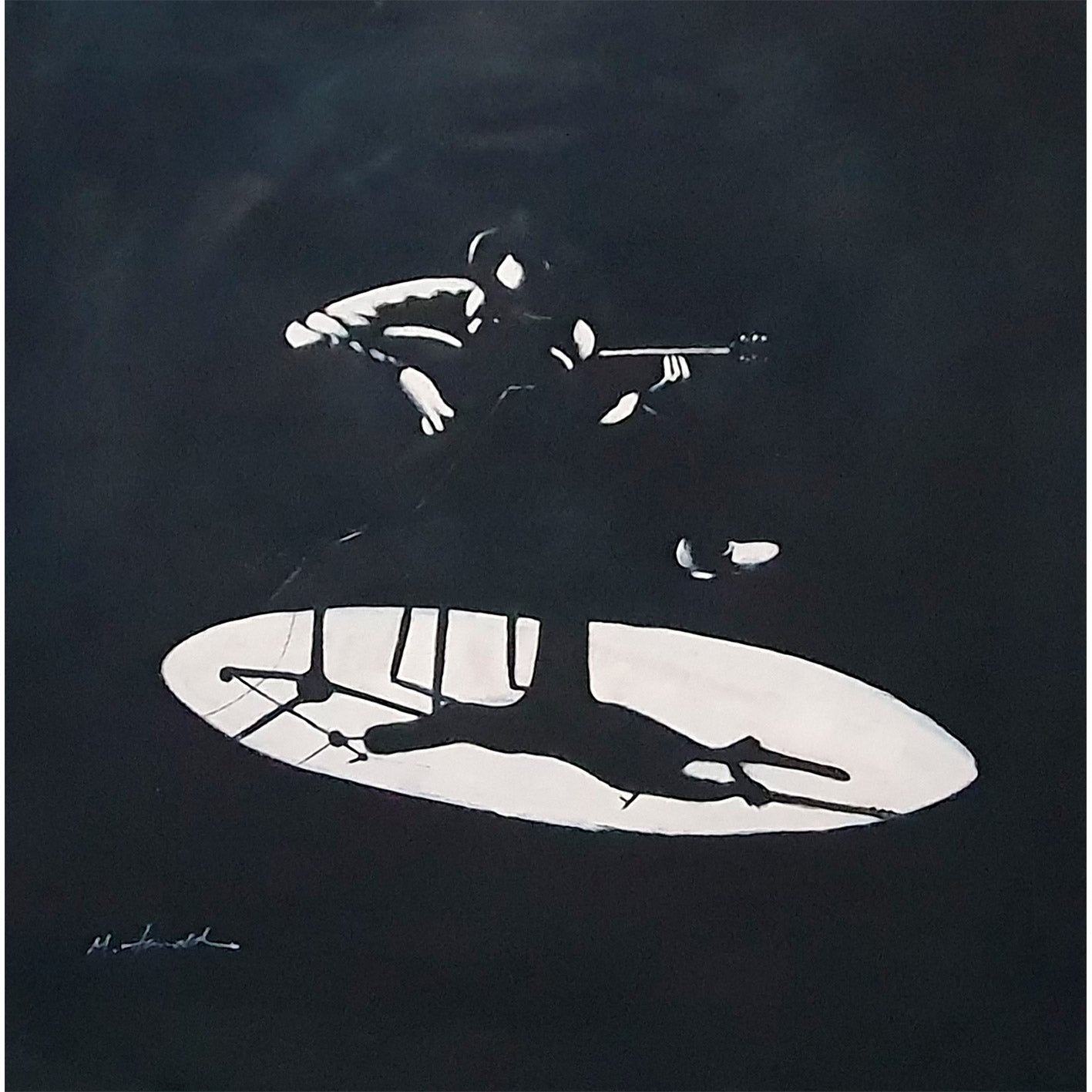 Cuadro Guitarrista 80x80 cm