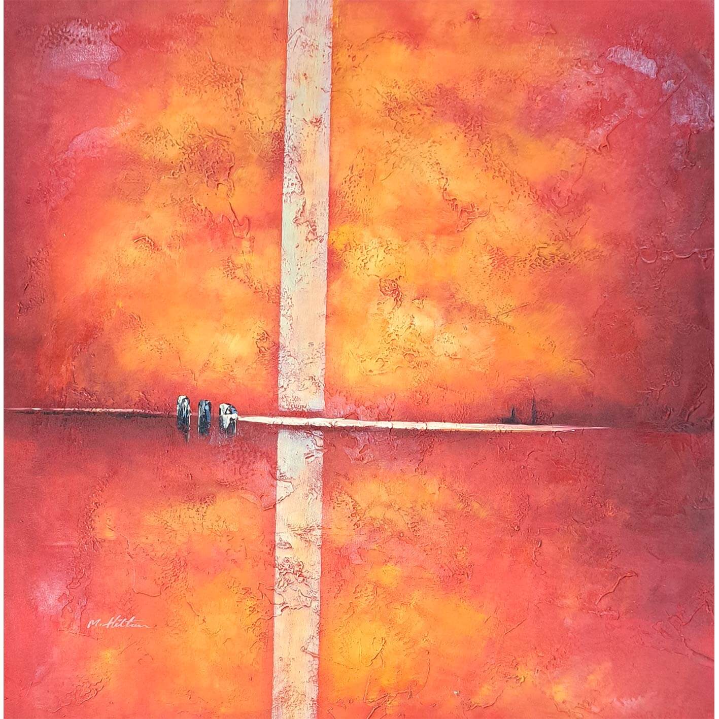 Cuadro abstracto rojo