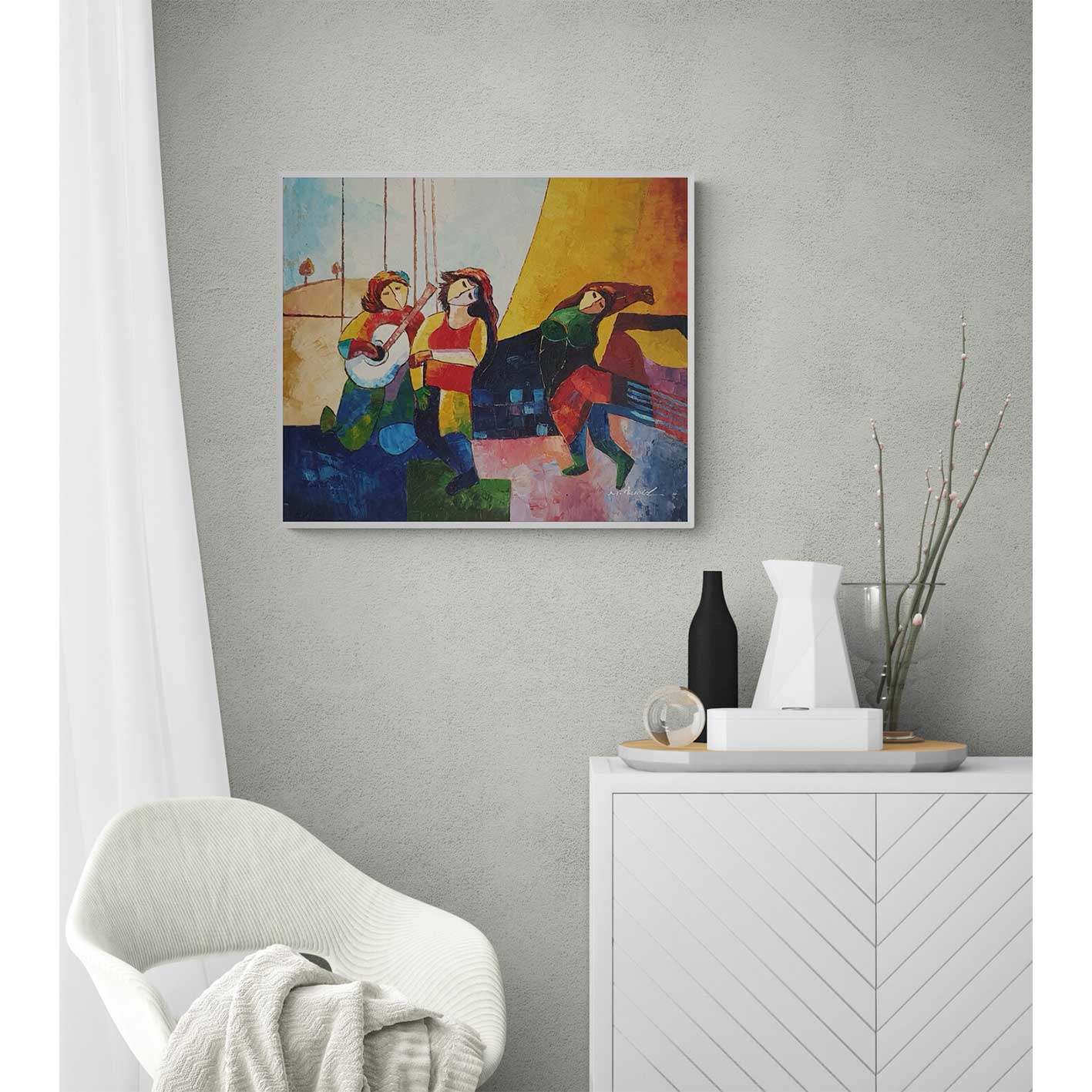 Cuadro Musicos Baile 60x50 cm