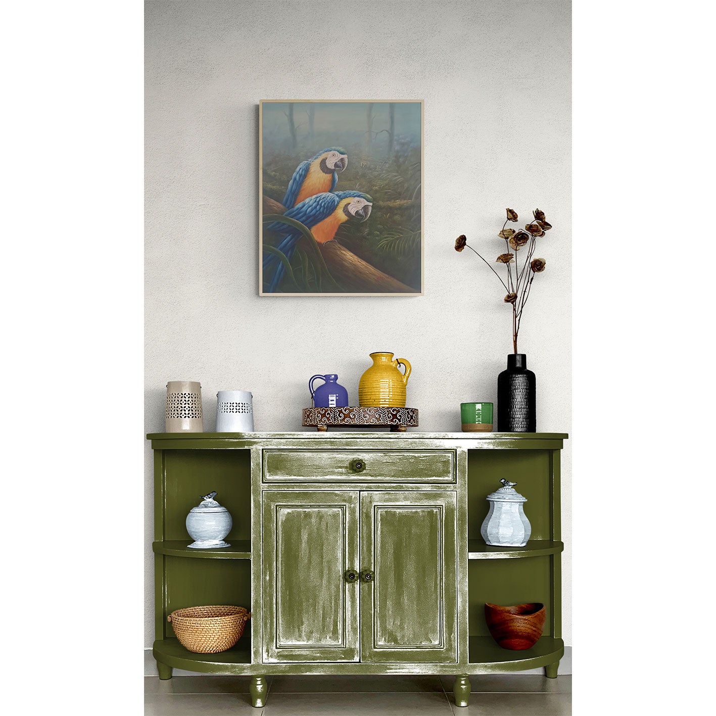 Cuadro Loros Azules 60x50 cm