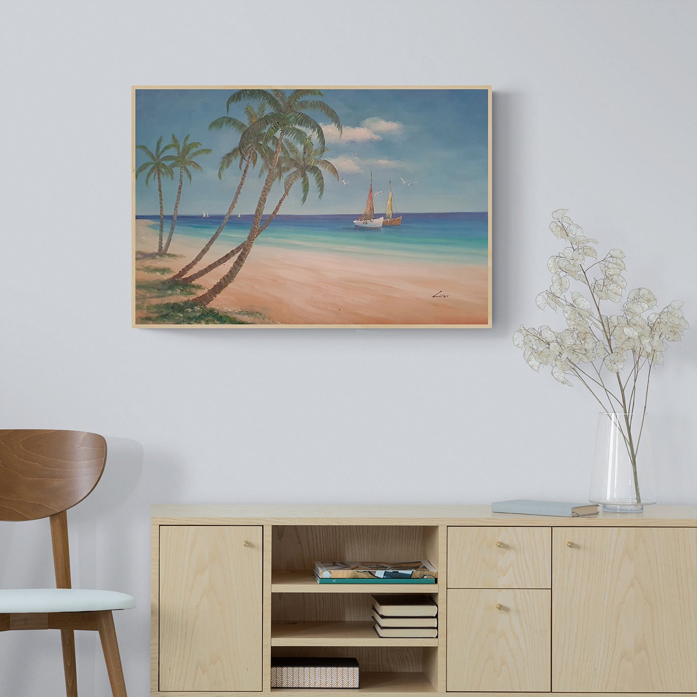 Cuadro Marina Palmeras 90x60 cm