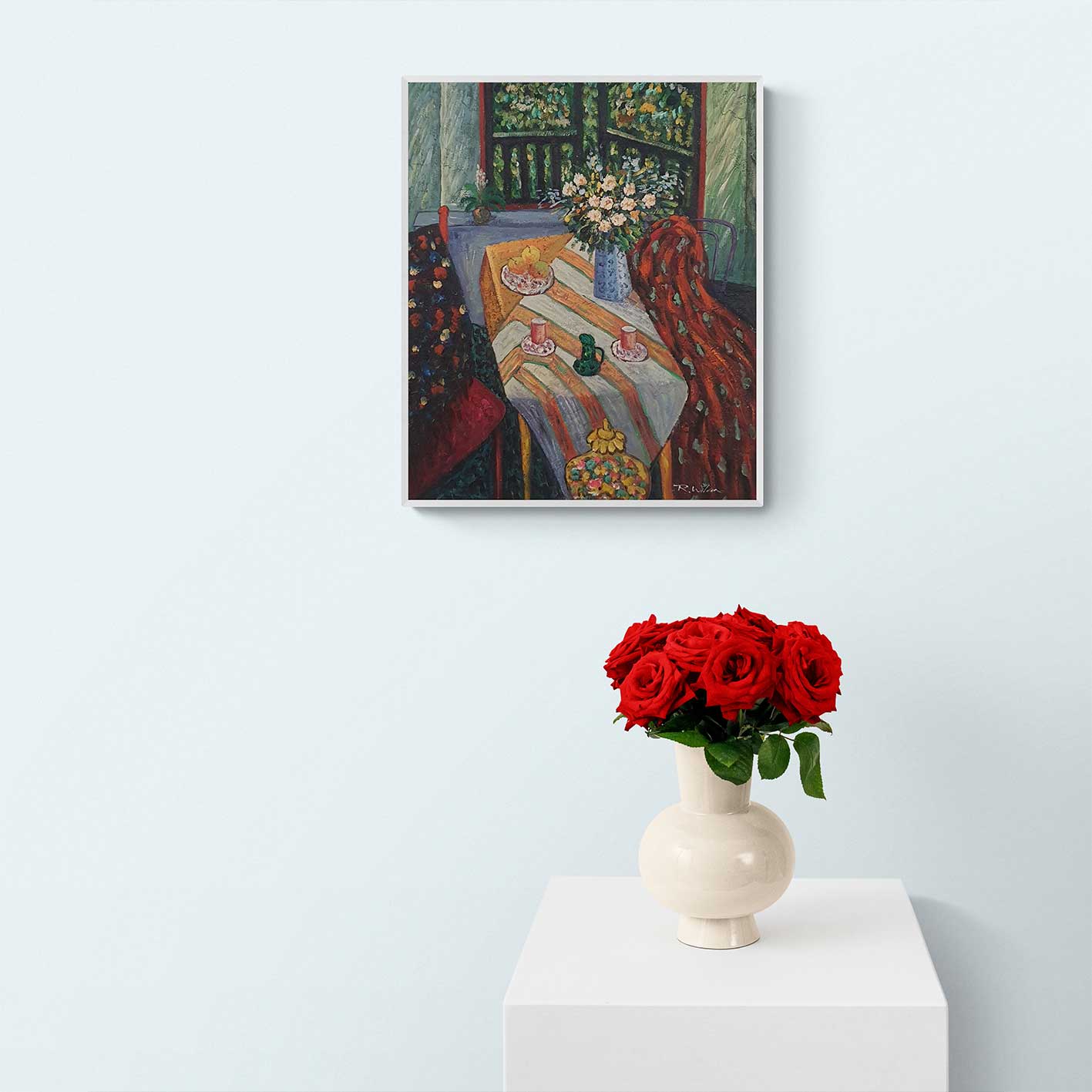 Cuadro Mesas Flores 50x60 cm