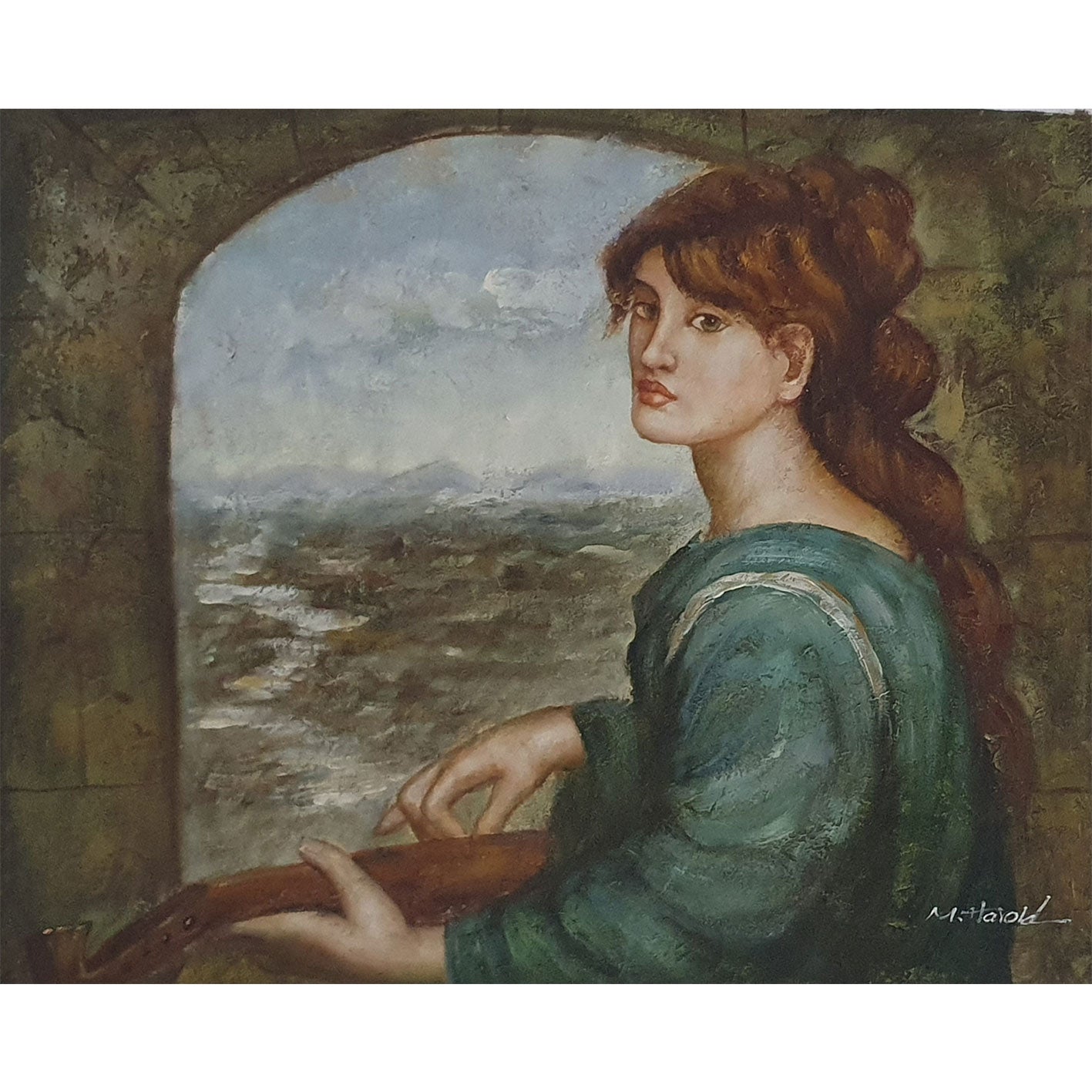 Cuadro Mujer Ventana 60x50 cm