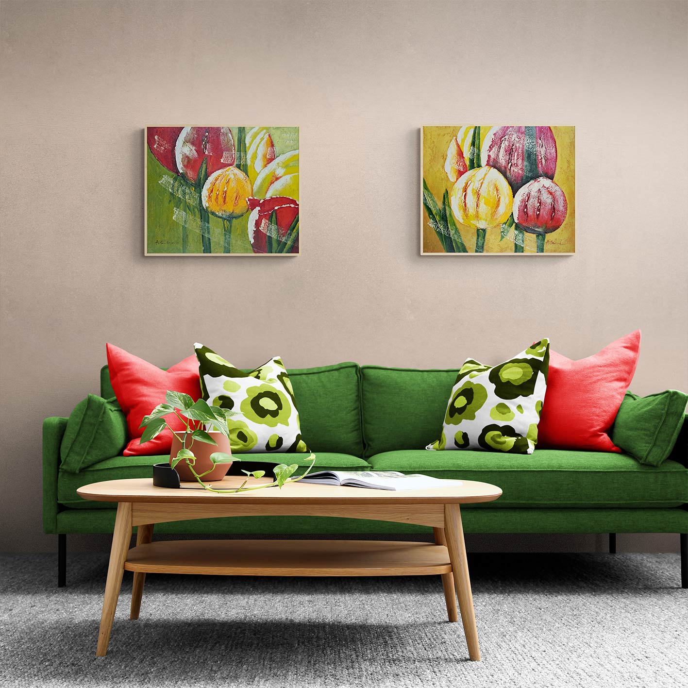 Cuadro Tulipanes Decoartions 60x50 cm [2 piezas]
