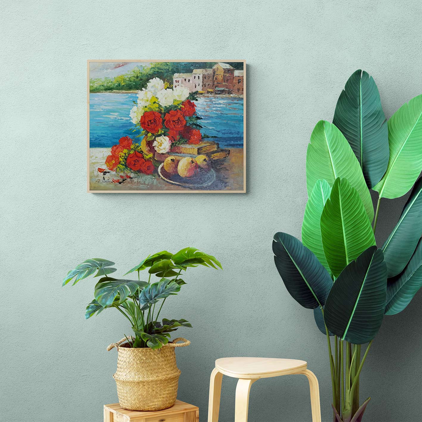Cuadro Flores Mar 60x50 cm