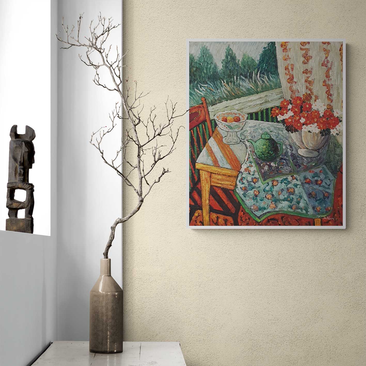Cuadro Mesas Flores 50x60 cm