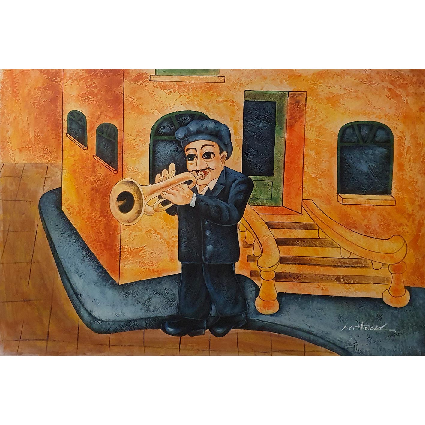 Cuadro decorativo de músico solista