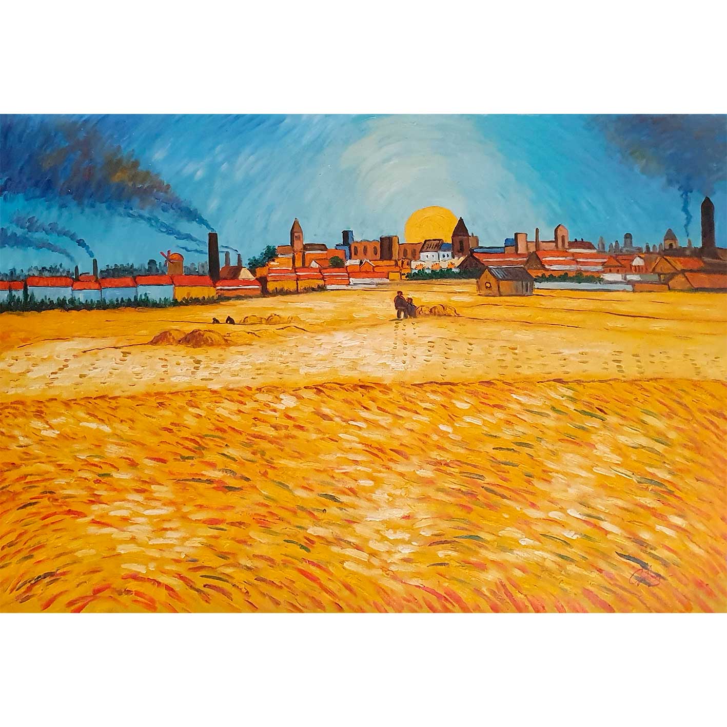 Cuadro Van Gogh Campo de Trigo al Atardecer 90x60 cm