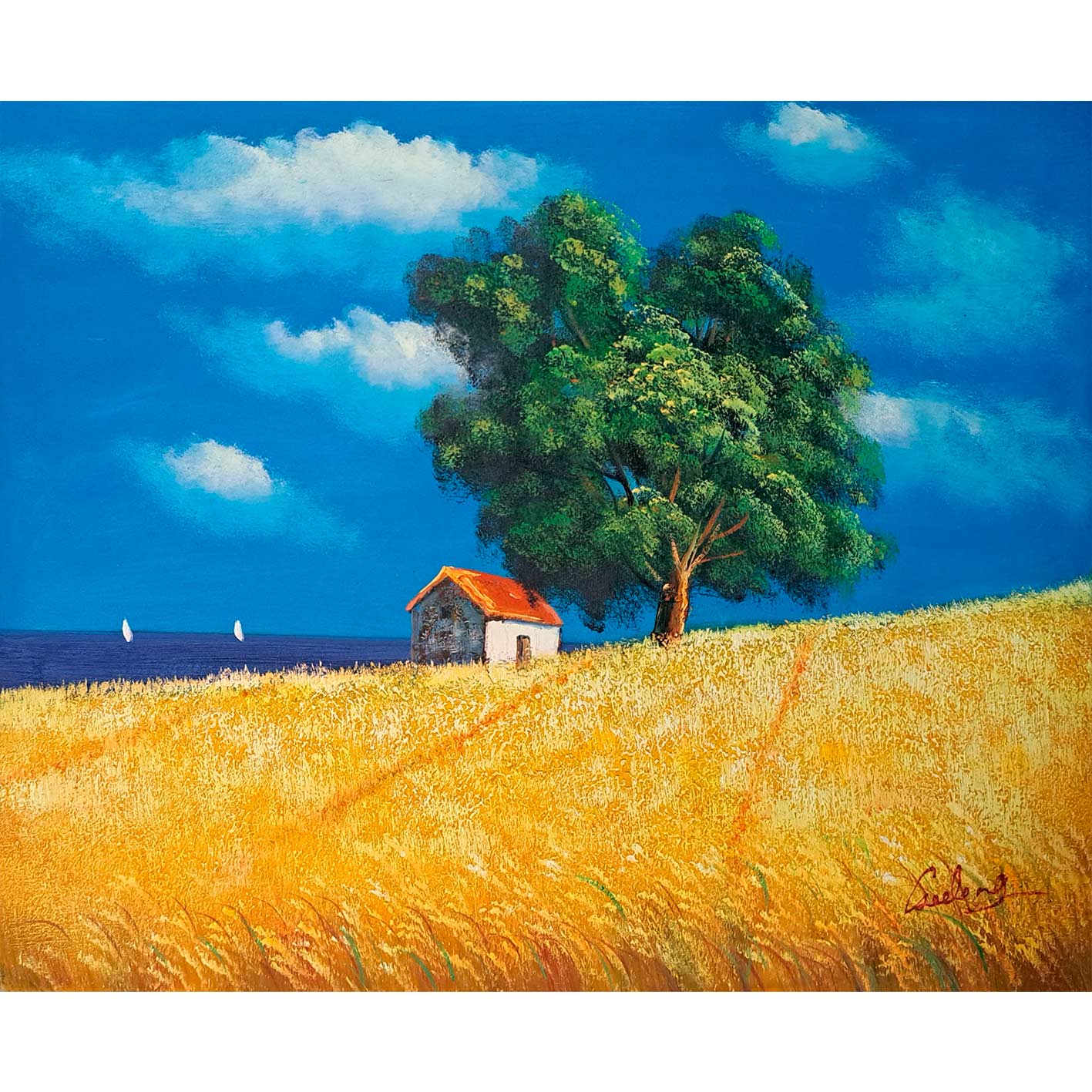 Cuadro Casa Arbol 60x50 cm