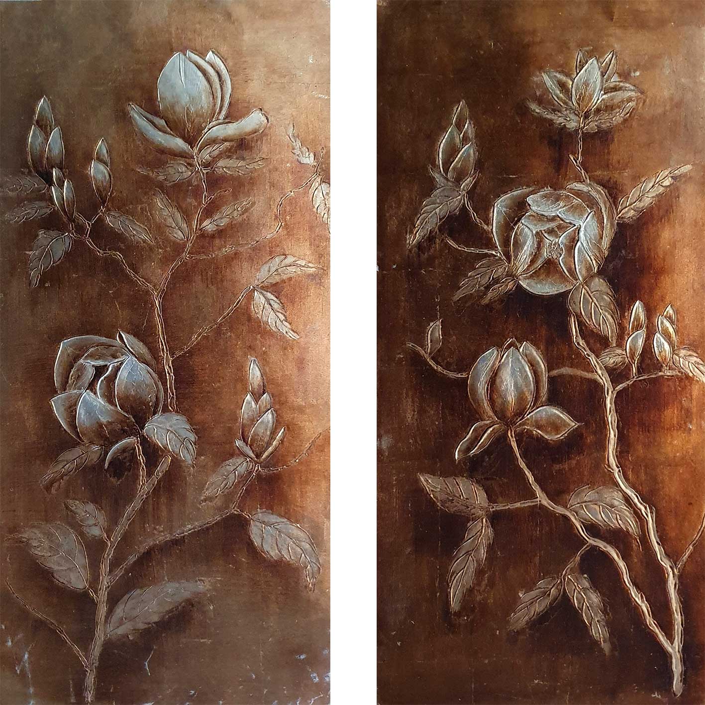Cuadro Diptico Dorado Margaret  40x50 cm [2 piezas]