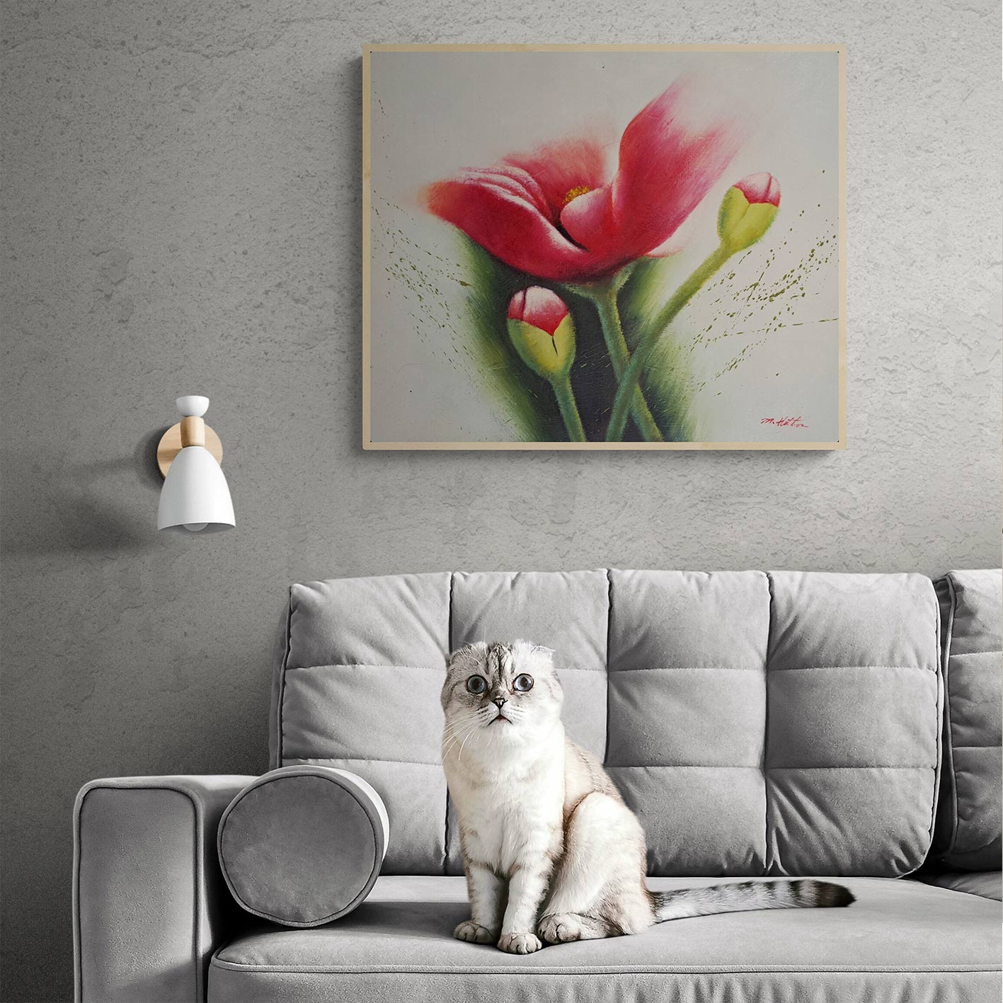 Flor deseo Roja 60x50 cm