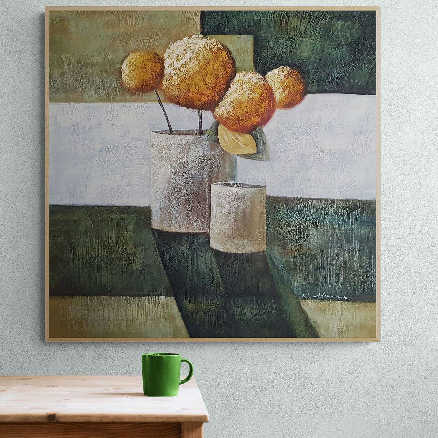 Floral jarron deseo 80x80 cm