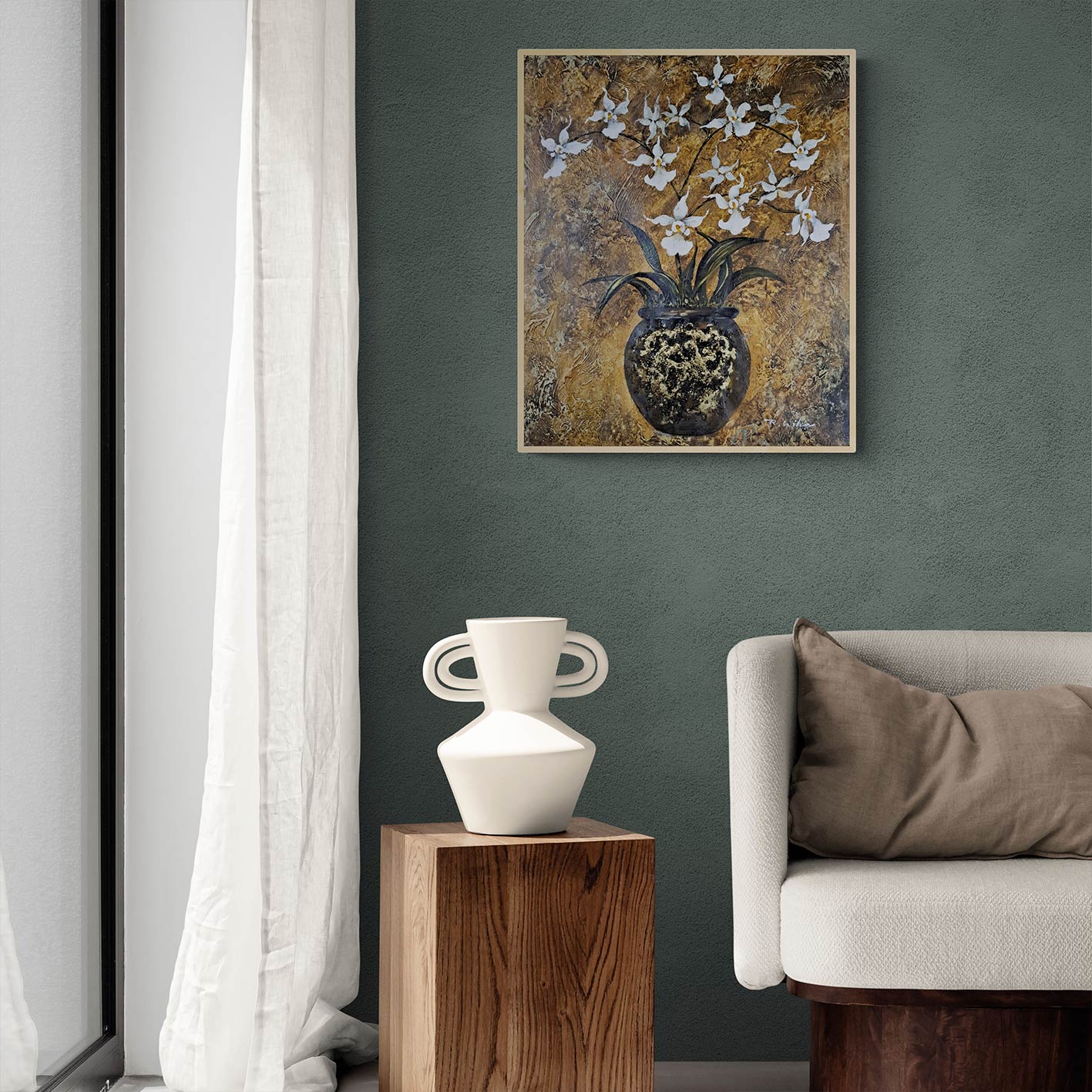 Cuadro Jarron Flor 50x60 cm