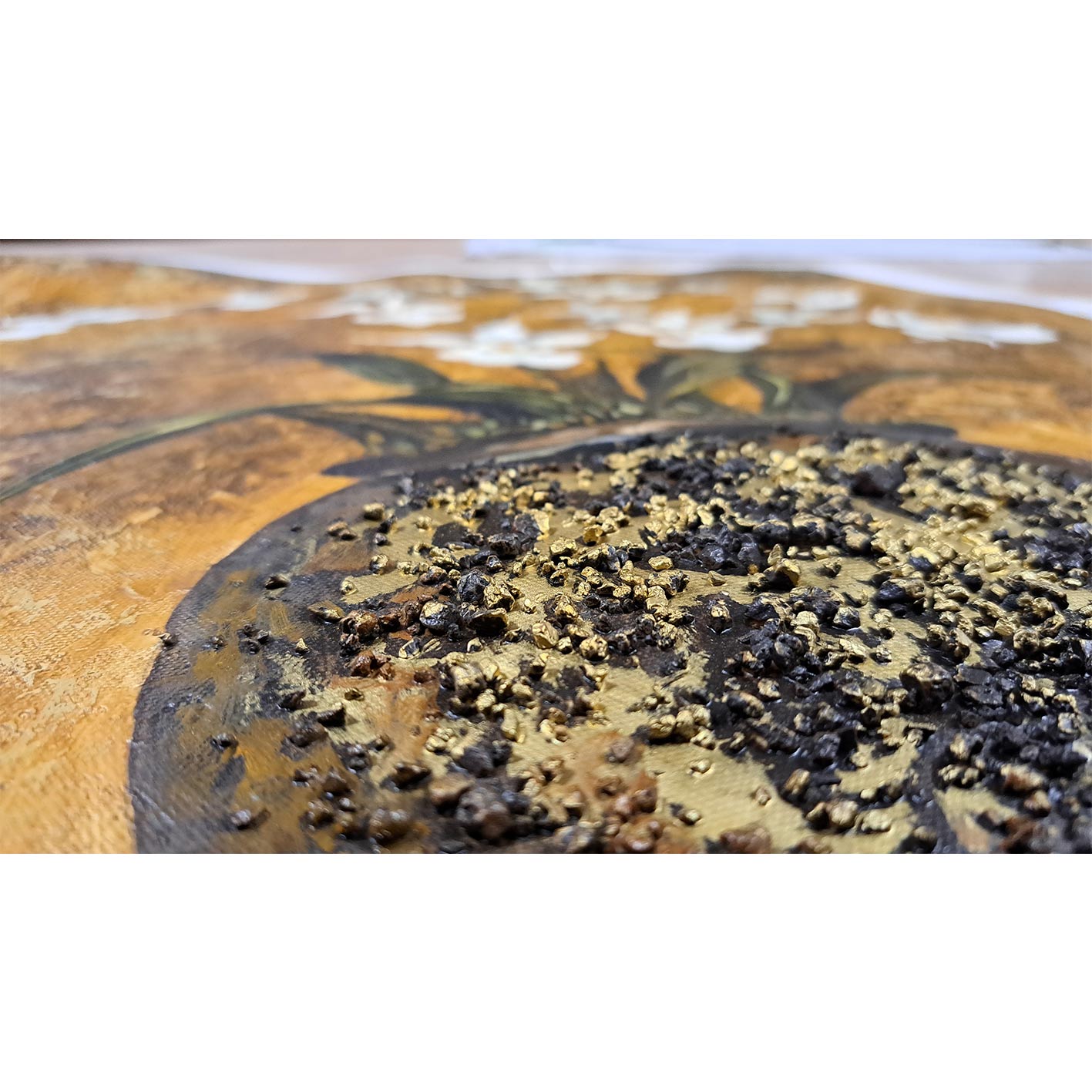 Cuadro Oleo Lienzo Jarron Flor 50x60 cm Texturas