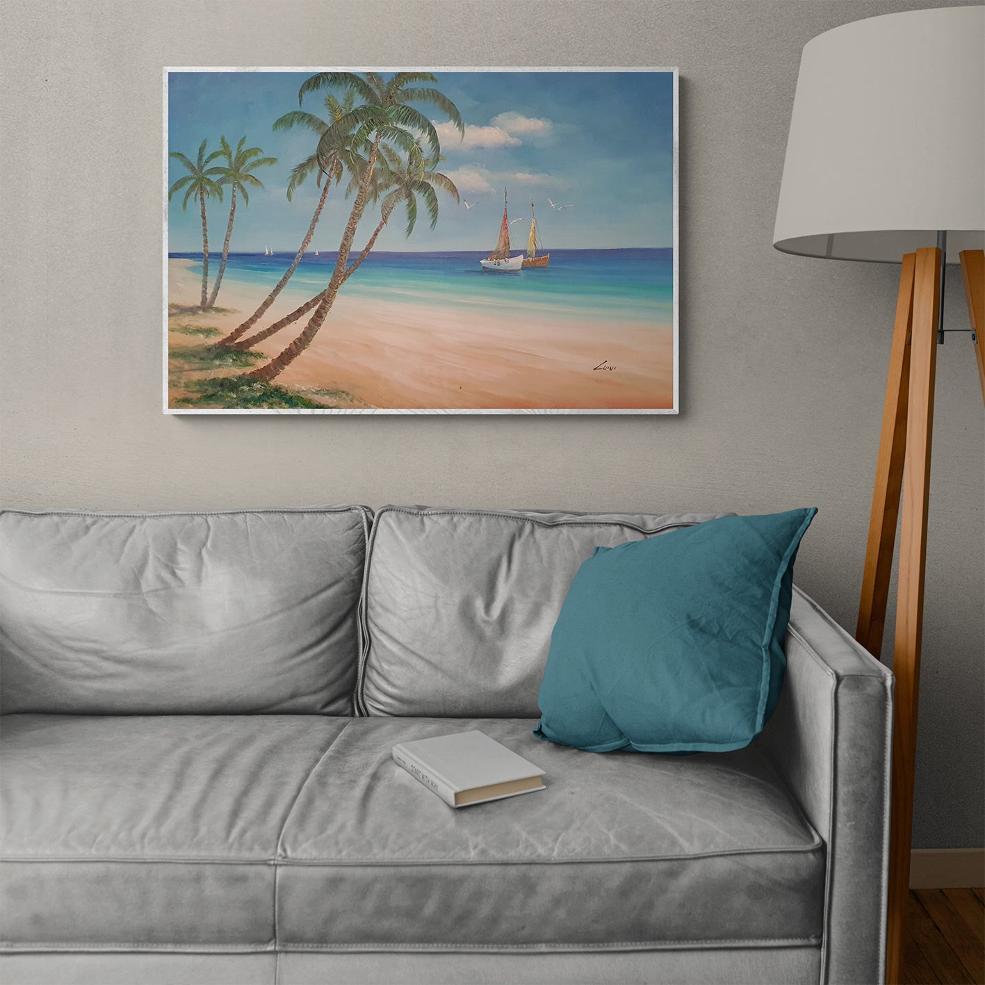 Cuadro Marina Palmeras 90x60 cm