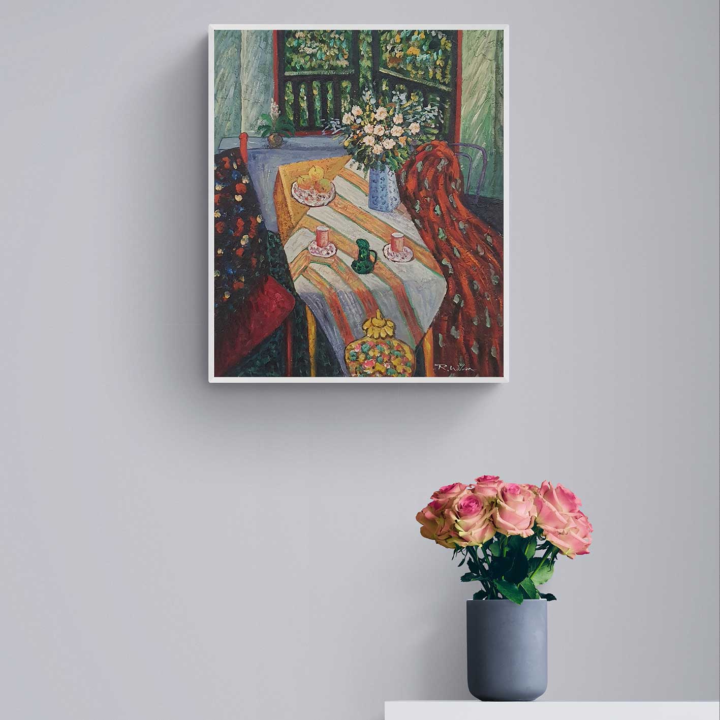 Cuadro Mesas Flores 50x60 cm