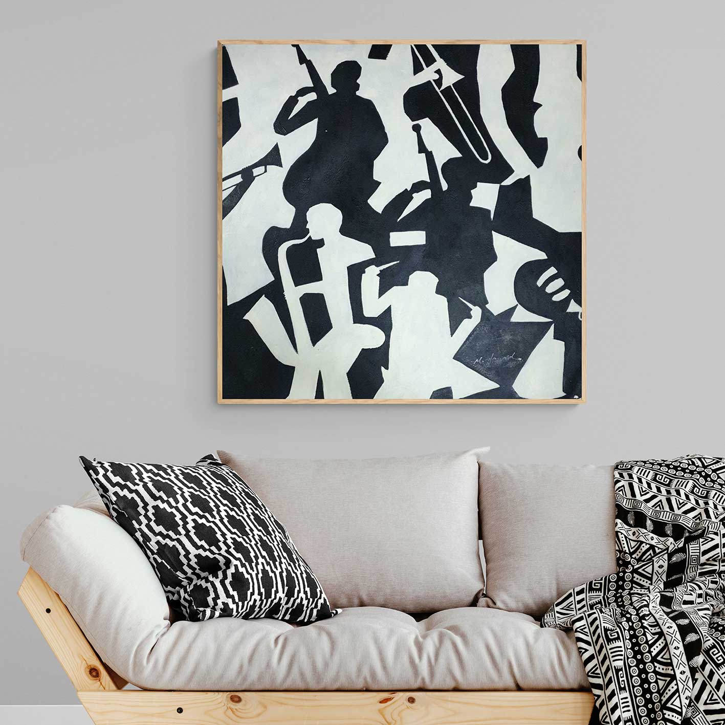 Cuadro Musicos Lados 80x80 cm