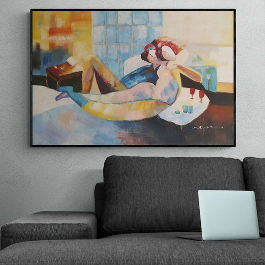 Cuadro Pareja Dos Copas 90x60 cm