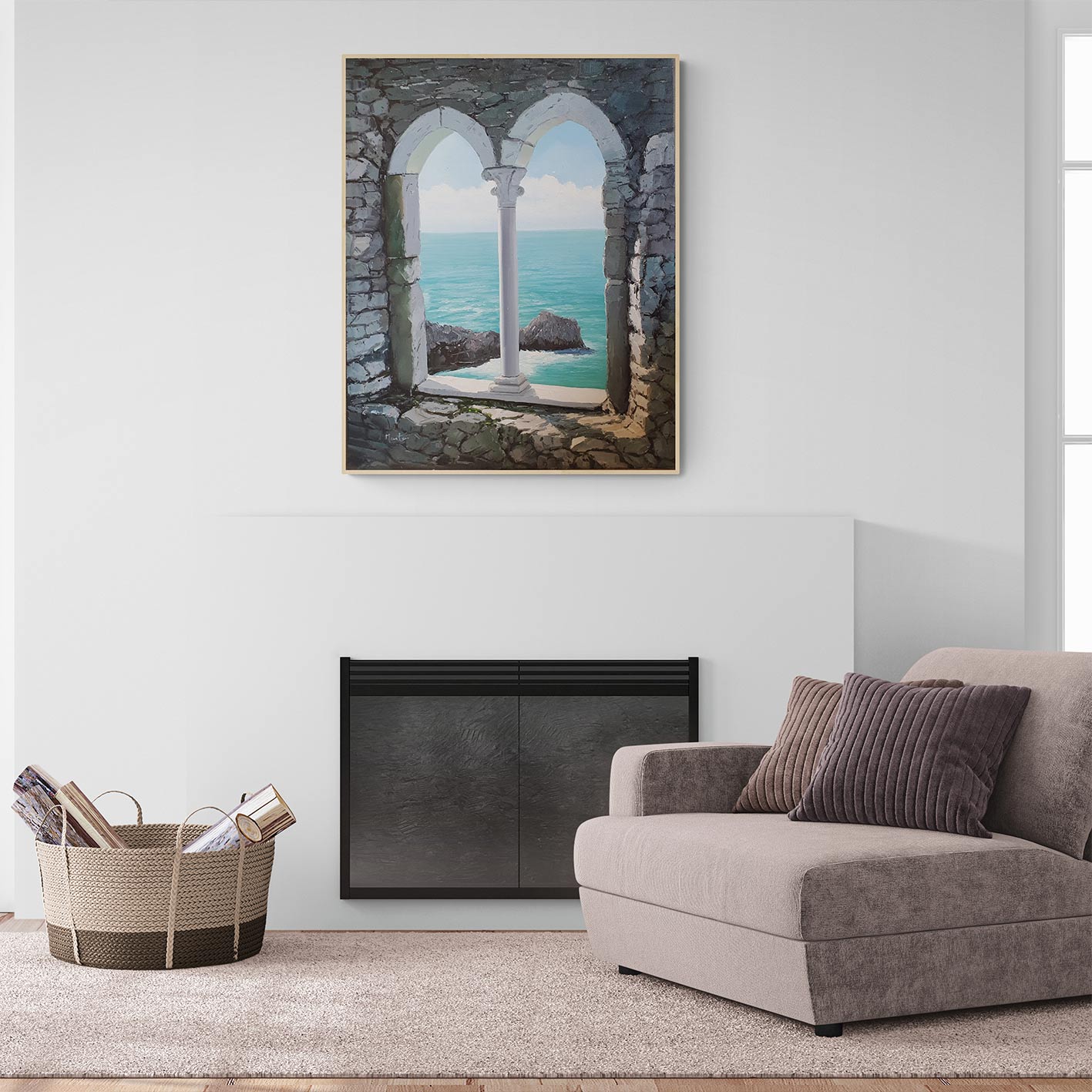 Cuadro Ventana Mar y Roca 80x100 cm