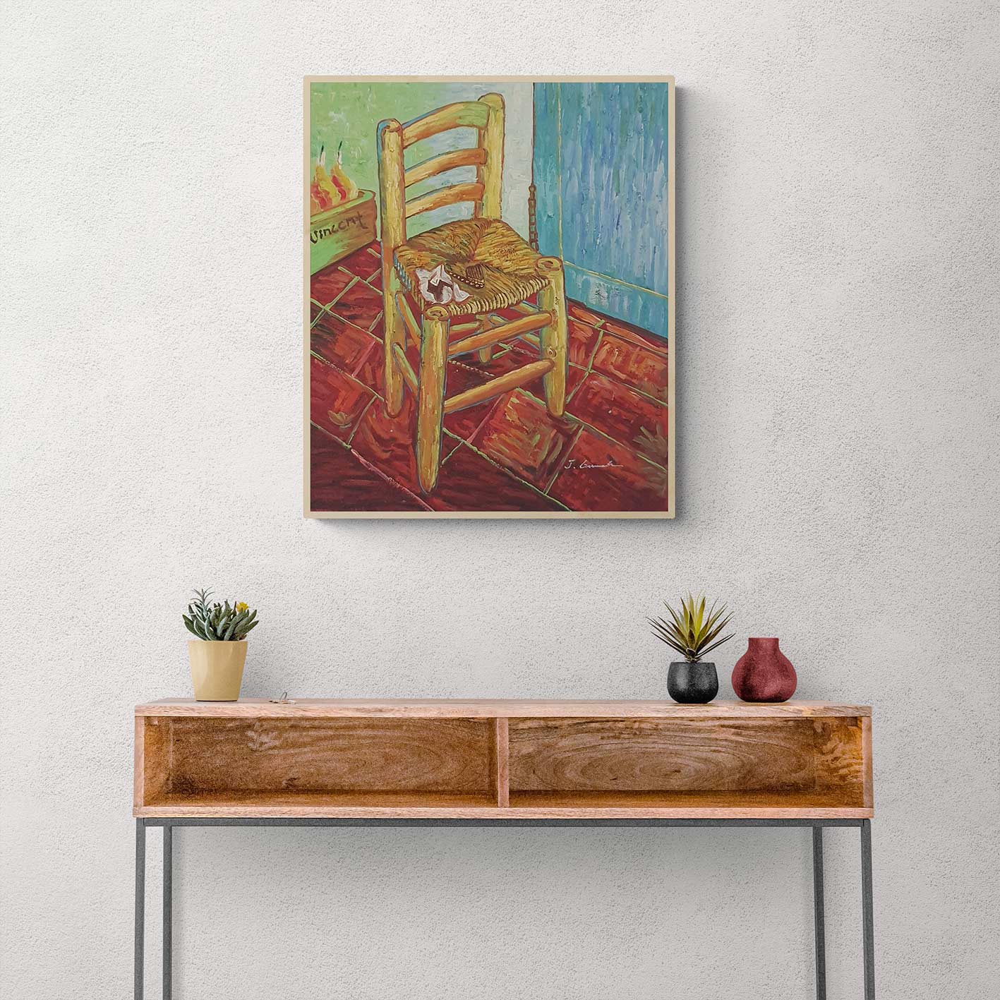 Cuadro Oleo Lienzo  Silla Van Gogh 60X50 cm