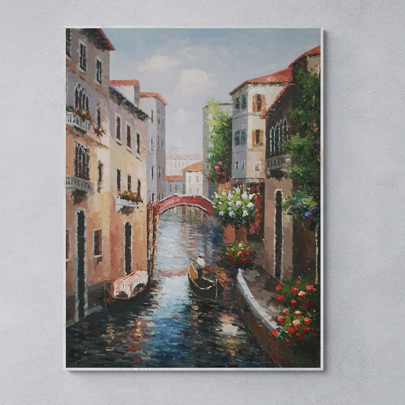 Cuadro Oleo Lienzo  Veneciano Puentes 90x120 cm
