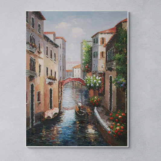 Cuadro Oleo Lienzo  Veneciano Puentes 90x120 cm