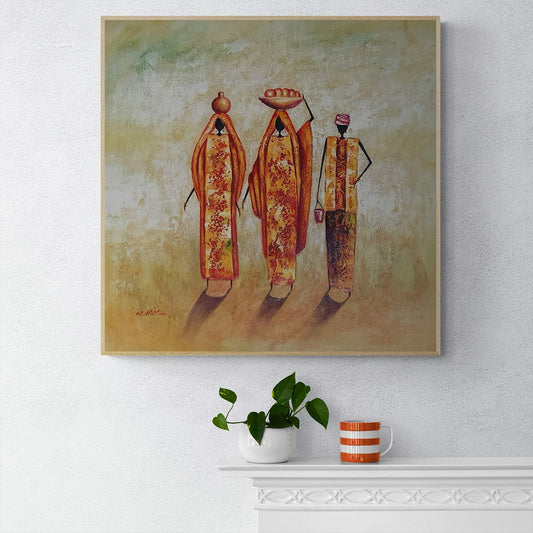 Cuadros Oleo Lienzo Mujeres Africanas 80x80 cm