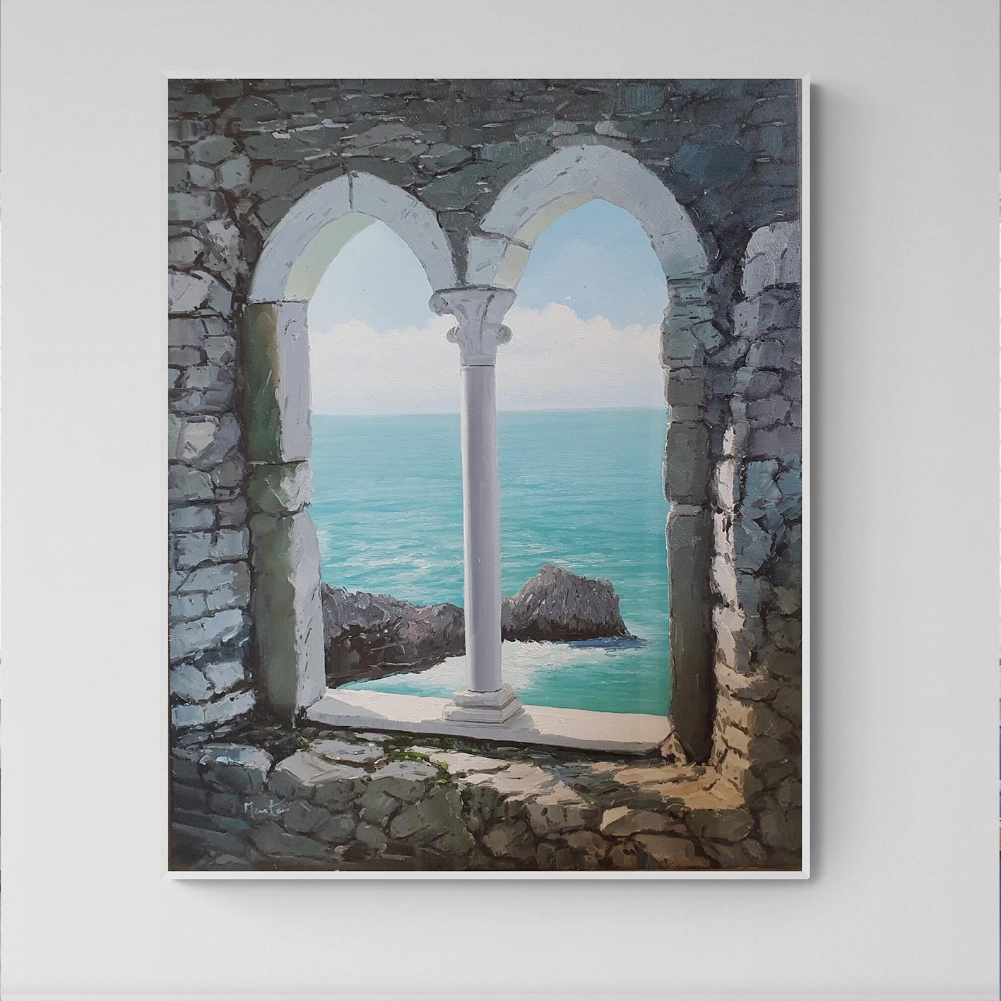 Cuadro Ventana Mar y Roca 80x100 cm
