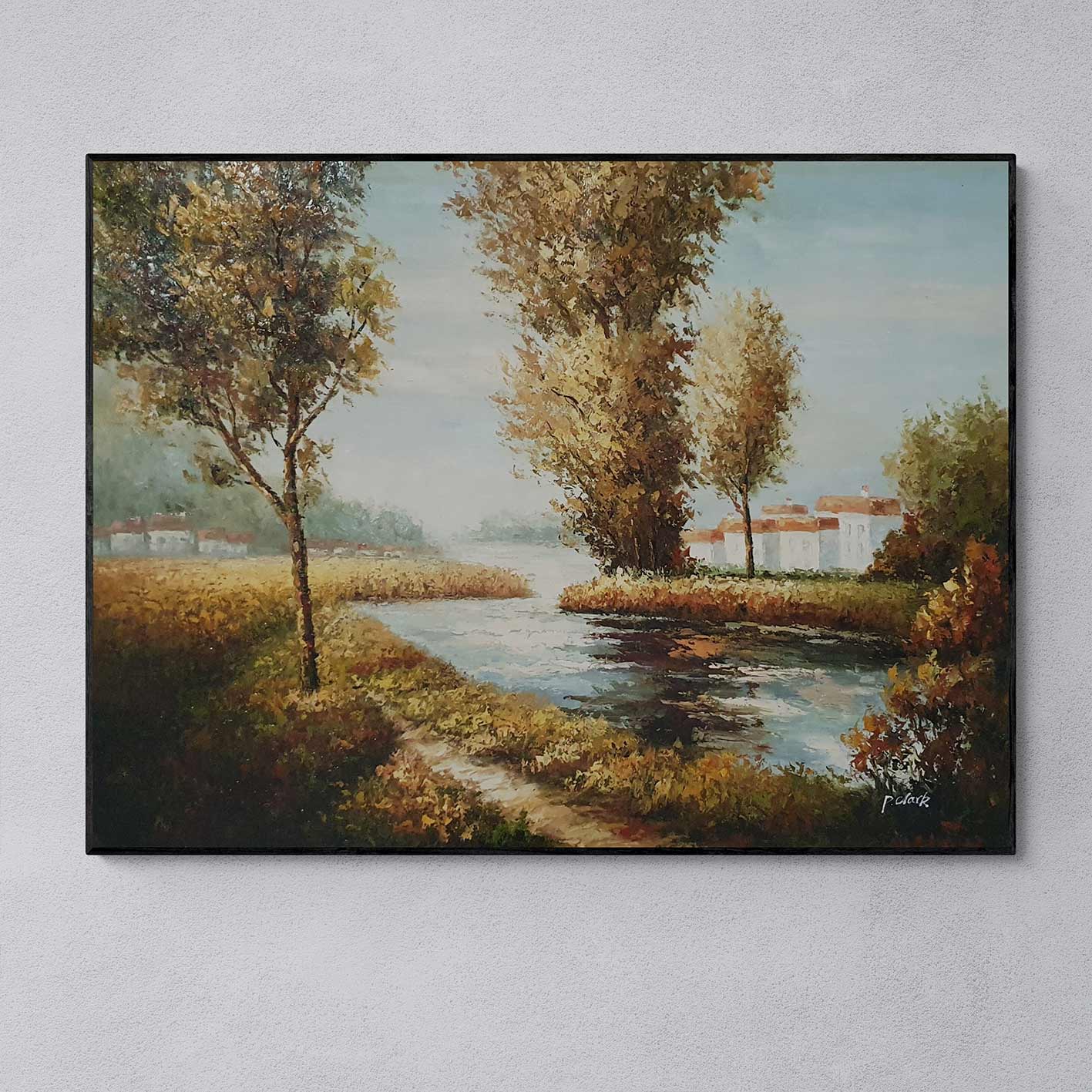 Cuadro Paisaje Rio y Arboles 120x90 cm
