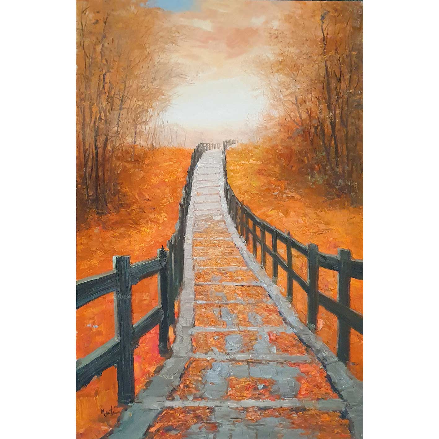 Cuadro Camino Otoño 80x10 cm