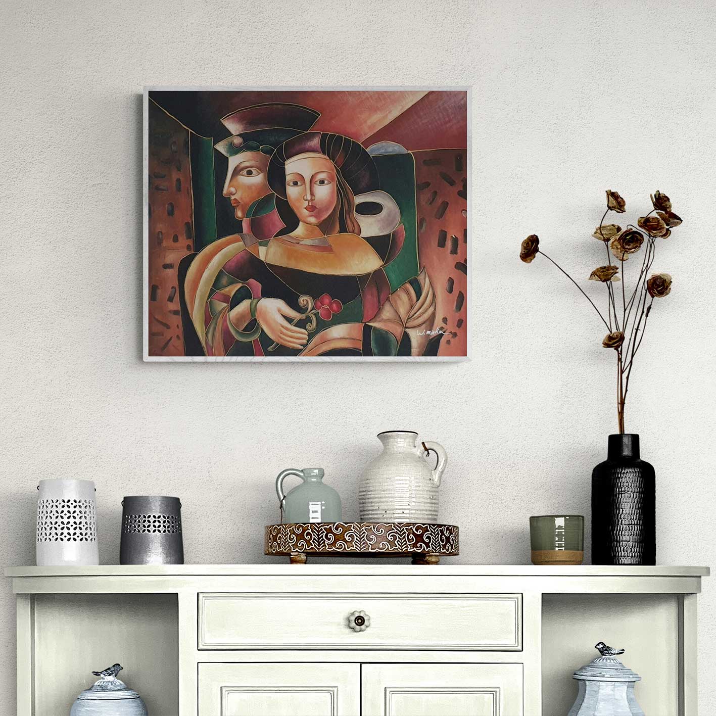 Cuadro Figuras Rostro  60x50 cm