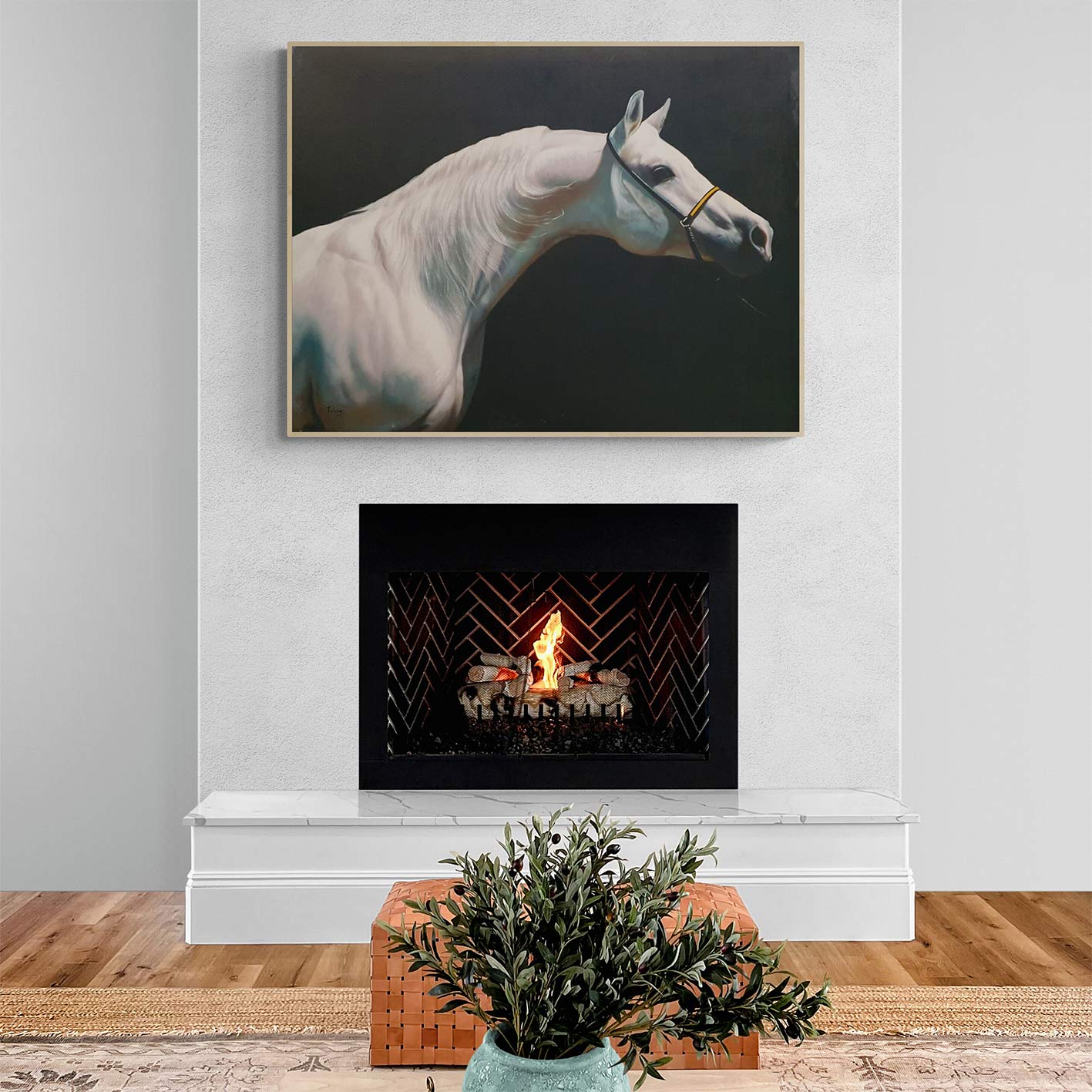 Cuadro Caballo Blanco 100x80 cm