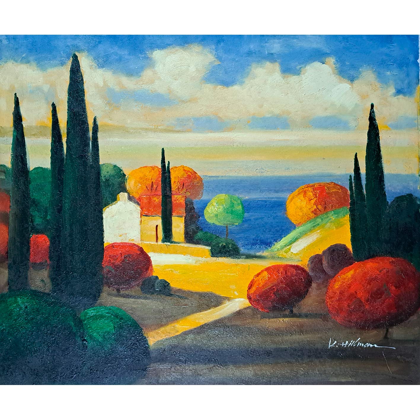 Cuadro Diptico Cipres Camino  60x50 cm [2 piezas]