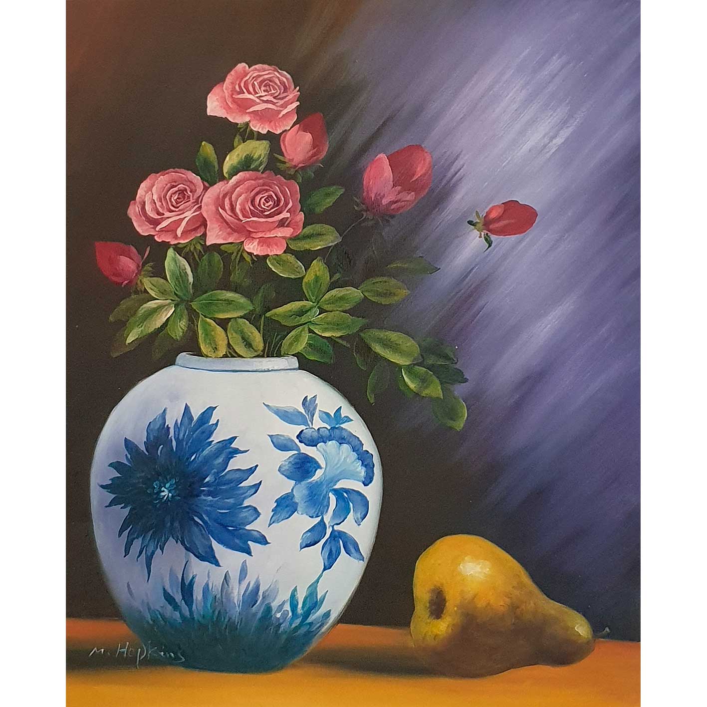 Cuadro Diptico Flores Fruta  50x60 cm [2 piezas]