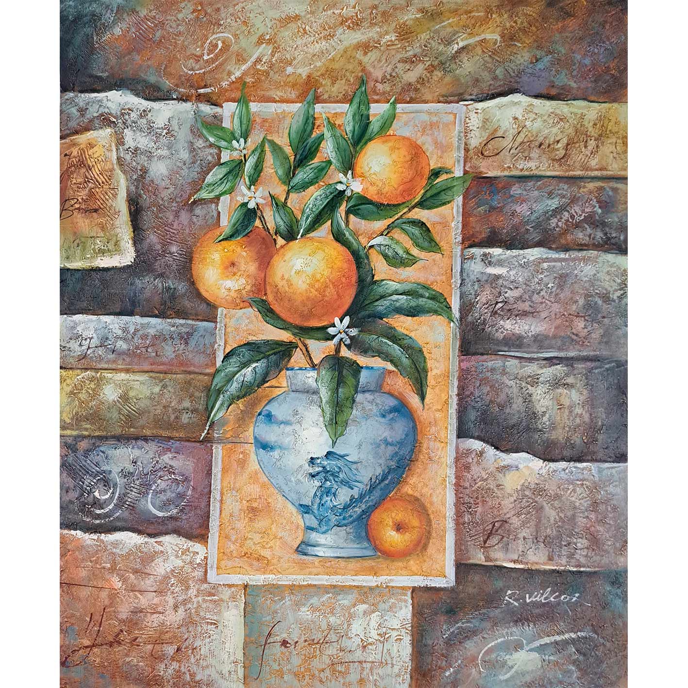 Cuadro Diptico Limones Y Naranjas 50X60 cm [2 piezas]
