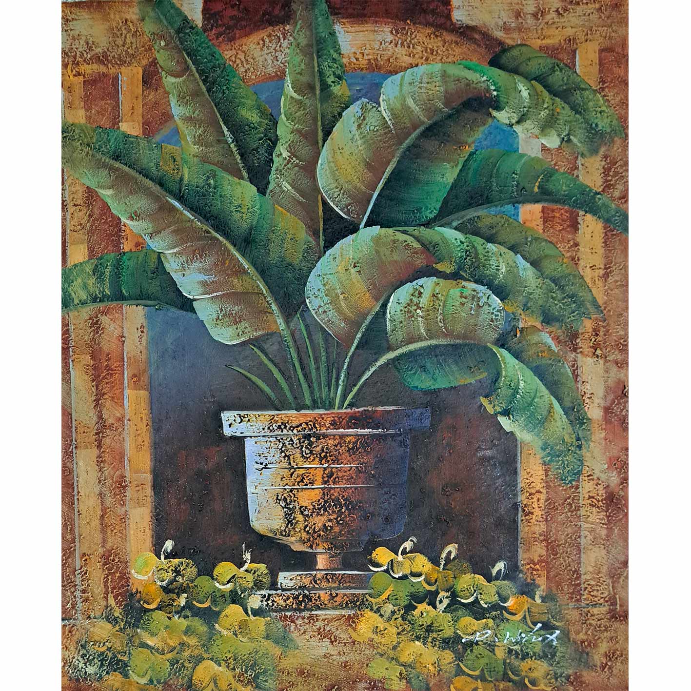 Cuadro Diptico Macetas 50X60 cm [2 piezas]