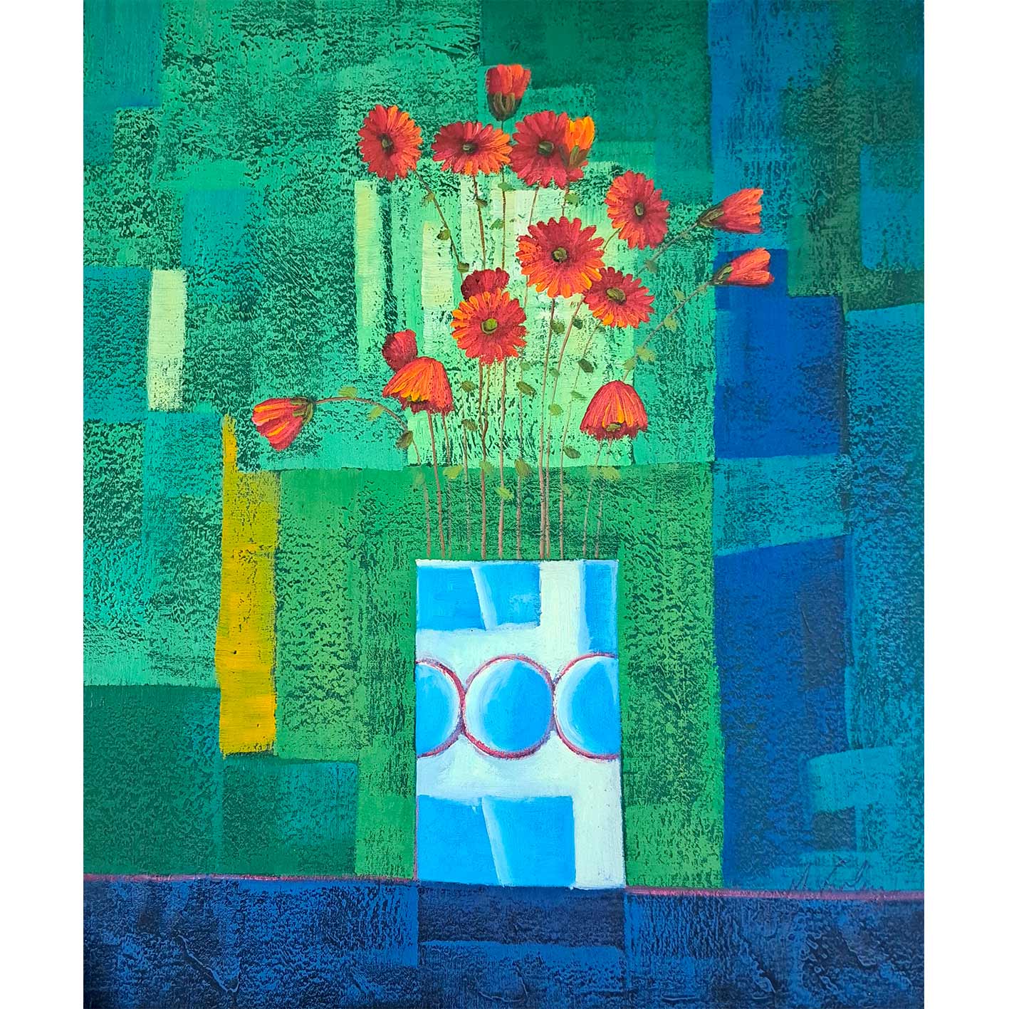 Cuadro Diptico Margaritas 50X60 cm [2 piezas]