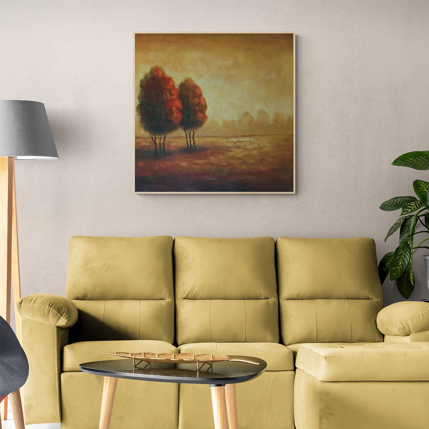 Cuadro Dos Arboles 80x80 cm