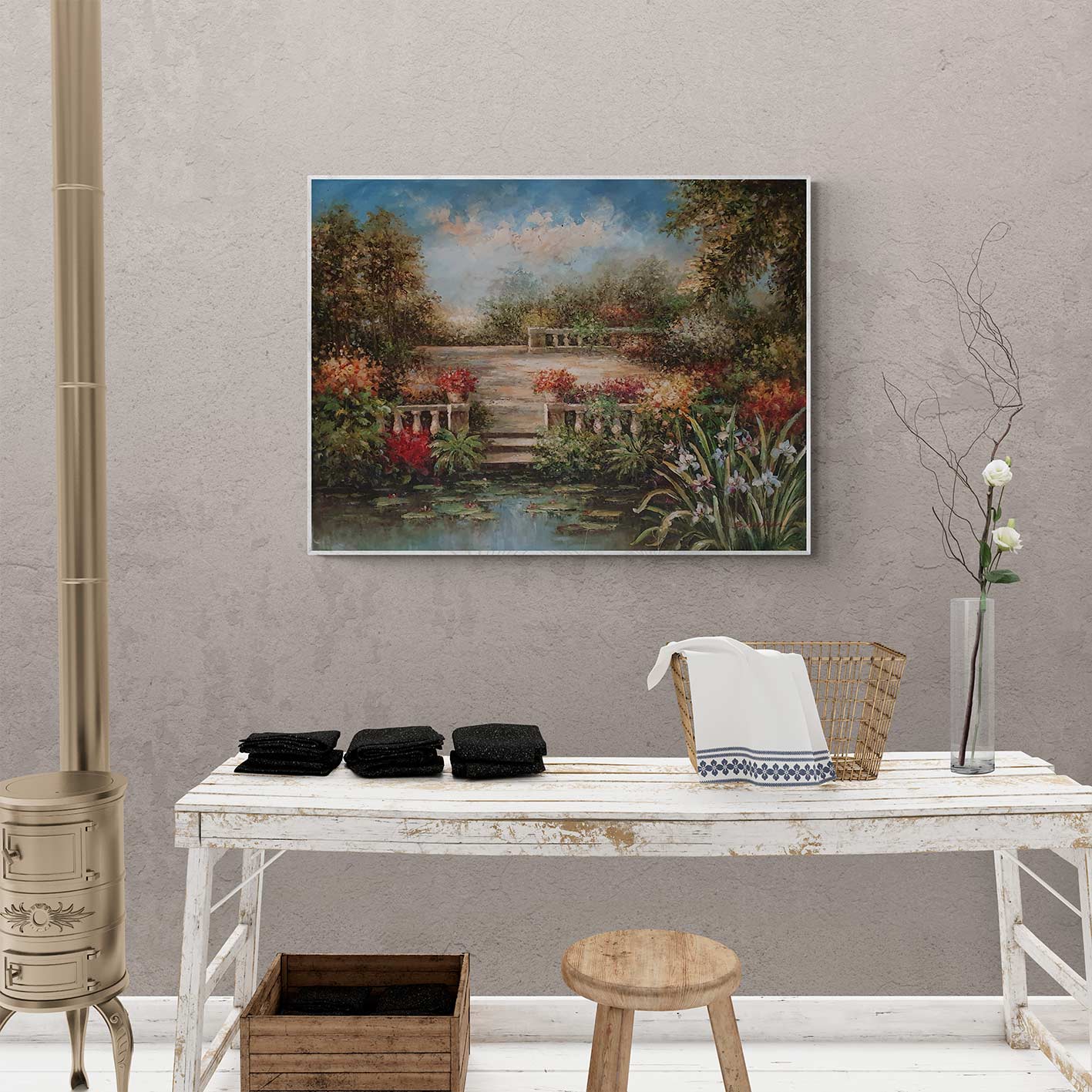 Cuadro Estanque Nenufares 120x90 cm