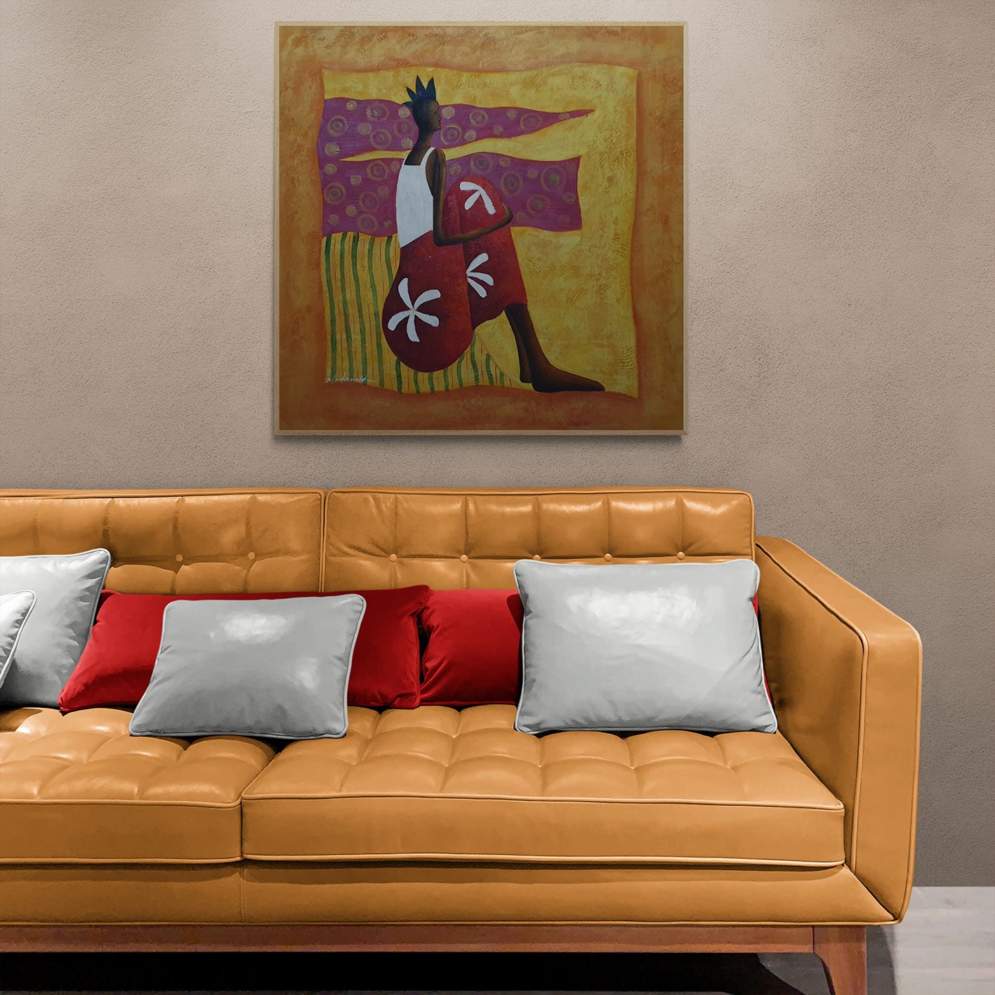 Cuadro Expresion Alegre 80x80 cm